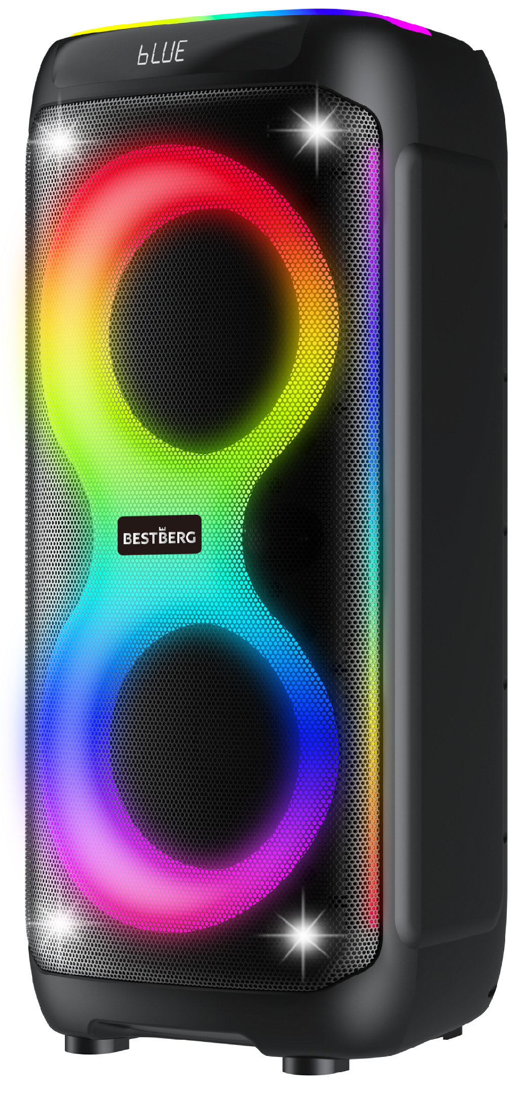 Přenosný party reproduktor BestBerg BBPS-1600.2 / Bluetooth / 1600 W / černá Varianta: ivi0