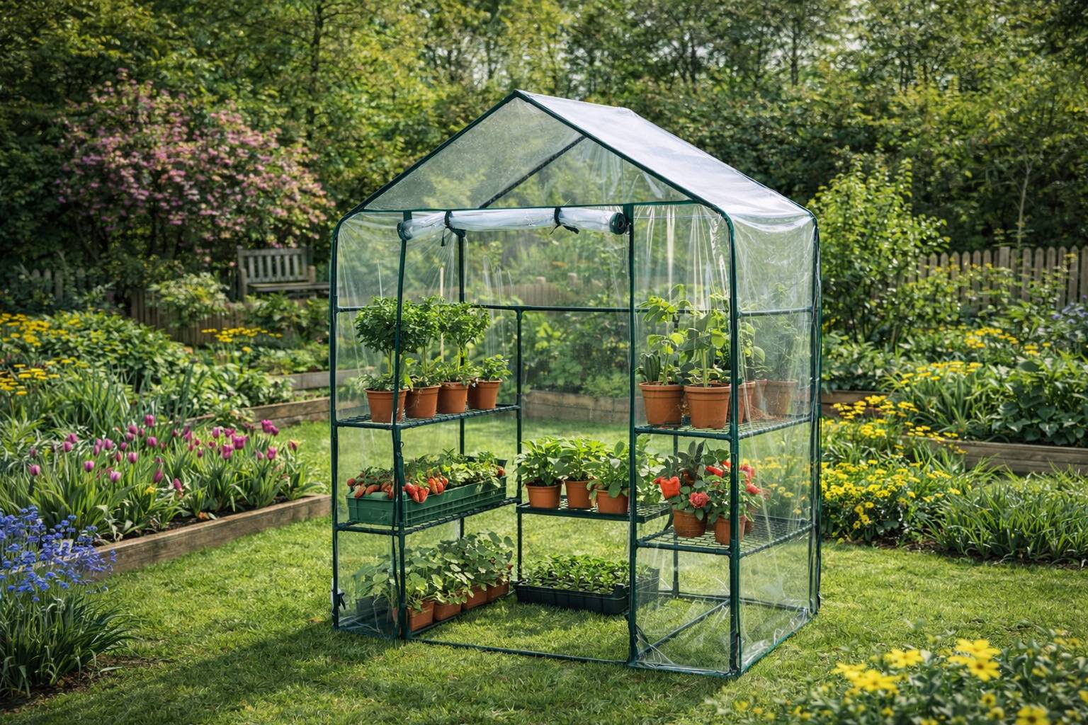 Mini fóliový skleník s policemi BestBerg BBGH-195 / 143 x 73 x 195 cm / černá/transparentní Varianta: ivi0