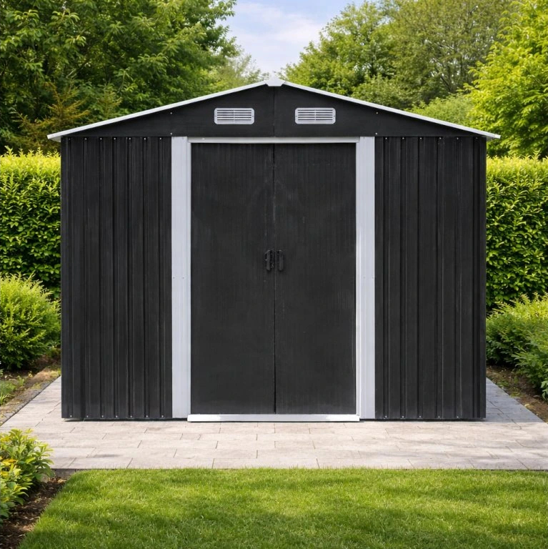 Zahradní domek BestBerg BBSH-1208A / 10,1 m² / 389 x 260 x 202 cm / antracit/bílá Varianta: ivi0