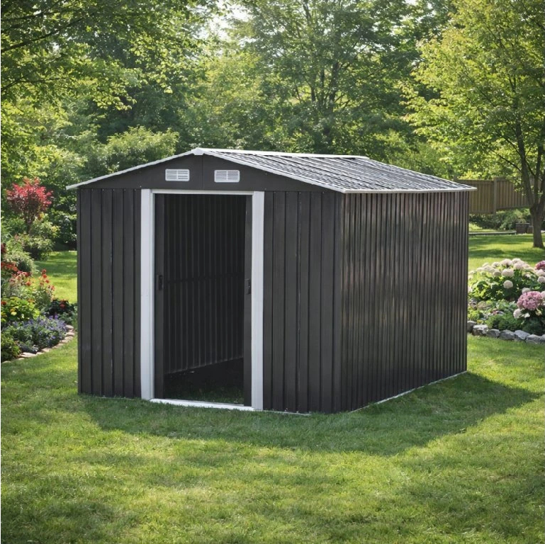 Zahradní domek BestBerg BBSH-1113A / 13,3 m² / 342,5 x 389 x 202 cm / antracit/bílá Varianta: ivi0