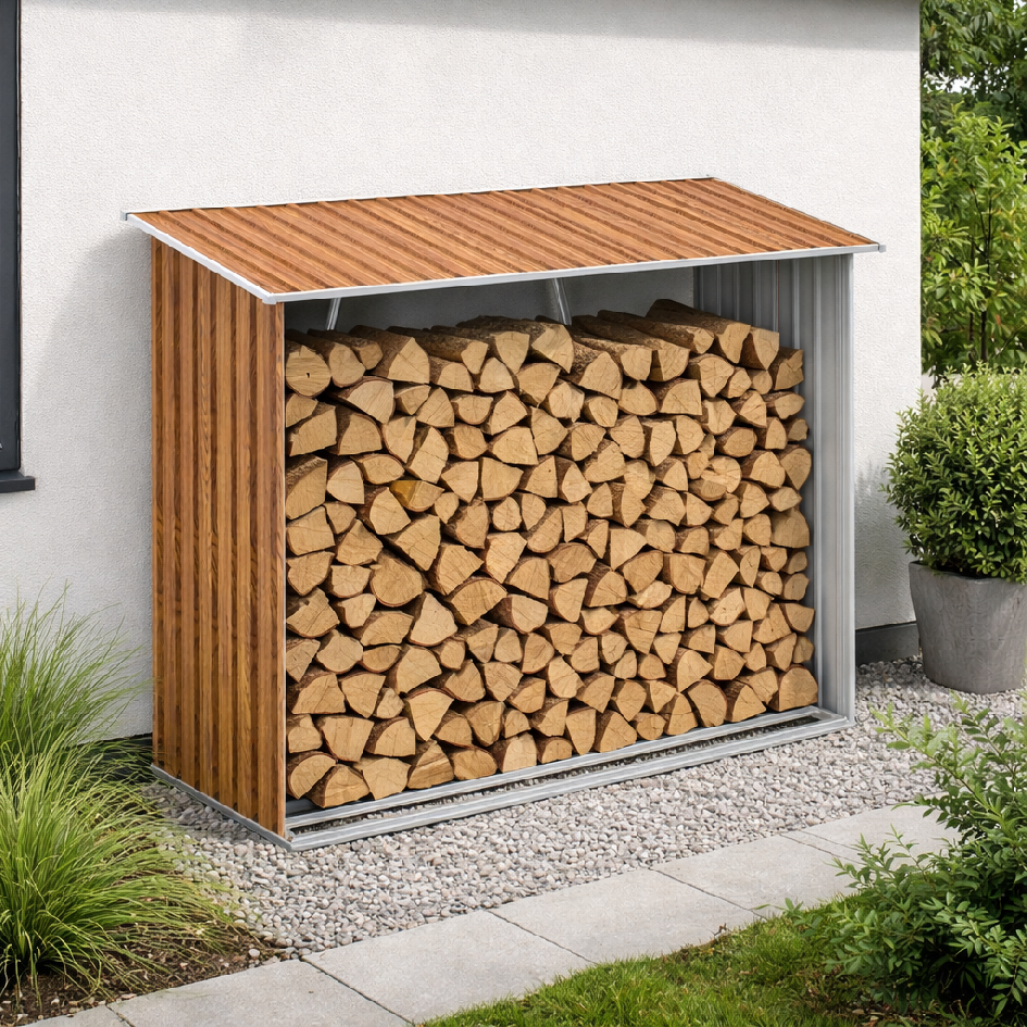 Zahradní dřevník BestBerg BBSH-F001W / 1,35 m²/ 163 x 83 x 154 cm / dekor dřeva/hnědá Varianta: ivi0