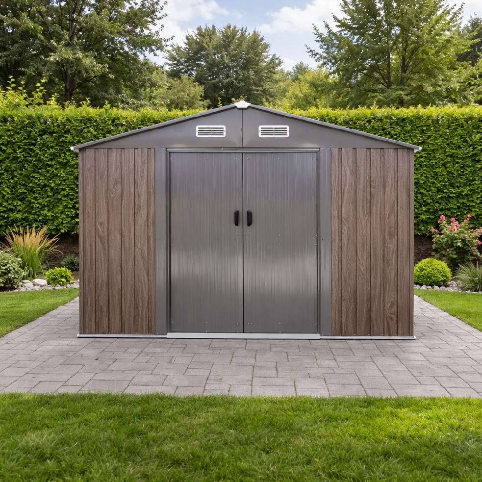 Zahradní domek BestBerg BBSH-1208WT / 10,1 m² / 389 x 260 x 202 cm / bílé dřevo/taupe Varianta: ivi0