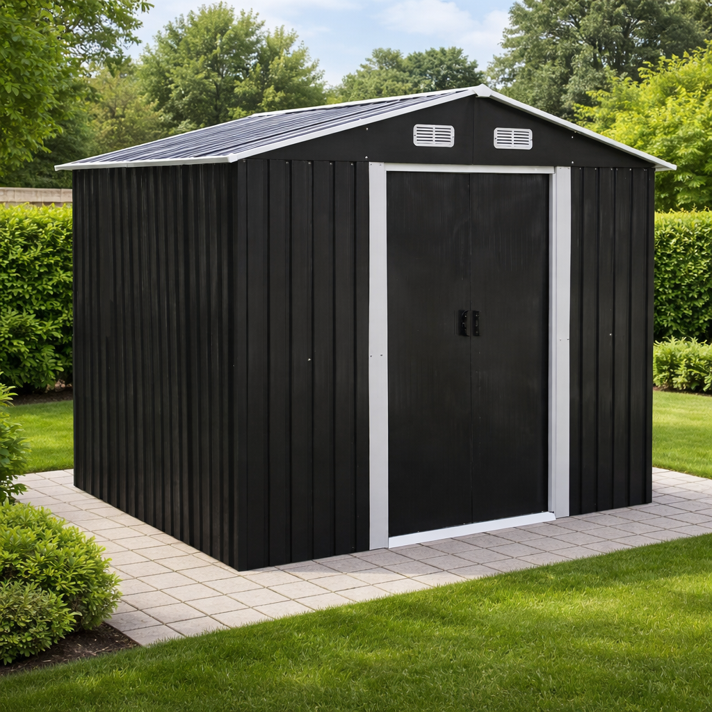 Zahradní domek BestBerg BBSH-608A / 5,3 m² / 205 x 257 x 202 cm / antracit/bílá Varianta: ivi0