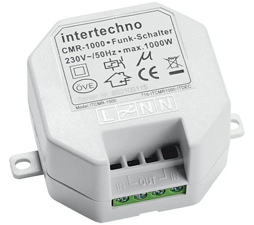 Spínač Intertechno YWT-8500 + CMR-1000 Set / bezdrátový / vestavný / dosah 35 m / 1000 W / stříbrná/bílá Varianta: ivi1