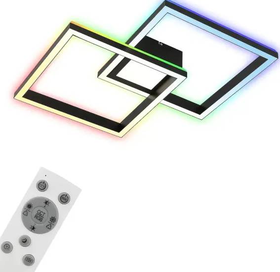 Framar LED stropní svítidlo FRAME / 46 W / 4700 lm / 2700–6500 K / RGB / stmívatelné / černá Varianta: ivi1