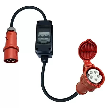 German Adaptérový kabel CEE s jističem / 400 V / 1 m / červená/černá Varianta: ivi1