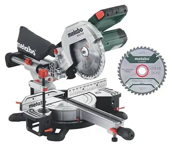 Pokosová pila Metabo KGS 216 M Set / 1500 W / 5000 ot./min. / litý hliník / zelená/černá/stříbrná Varianta: ivi1