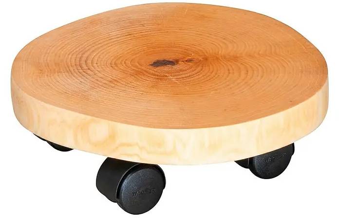 Podstavec pod květináč s kolečky Wagner System / Ø 30 cm / nosnost 50 kg / břízové dřevo / přírodní Varianta: ivi1