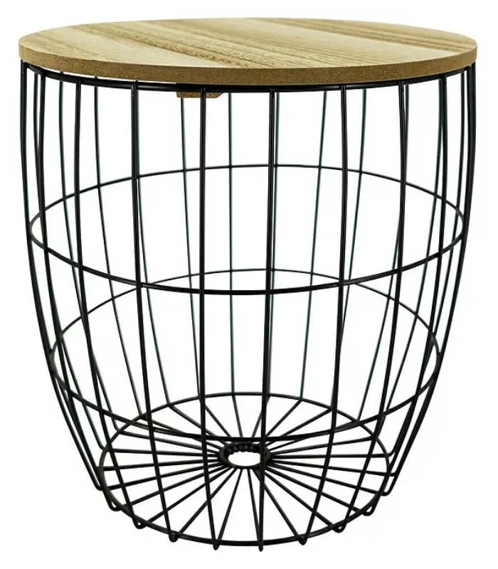 German Odkládací stolek / 30 x 32 cm / MDF dřevo/kov / hnědá/černá Varianta: ivi1