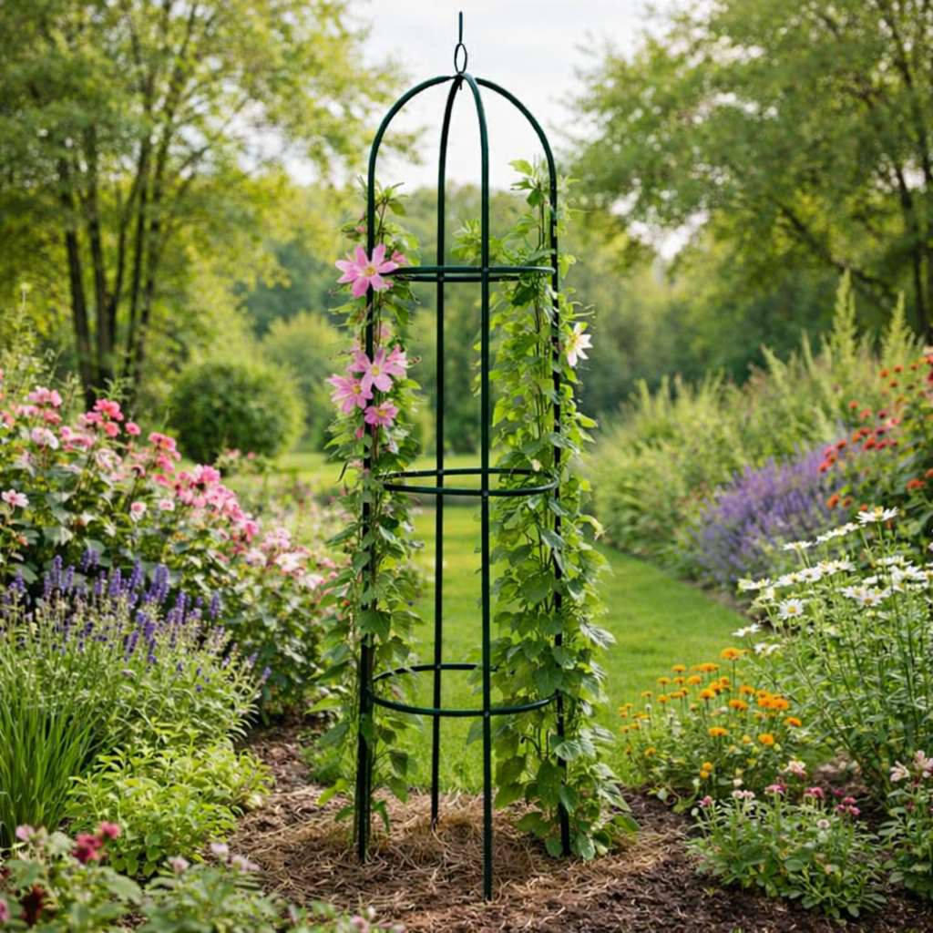 Zahradní obelisk pro květiny BestBerg BBFA-1010 / 190 x 40 x 40 cm / zelená Varianta: ivi0