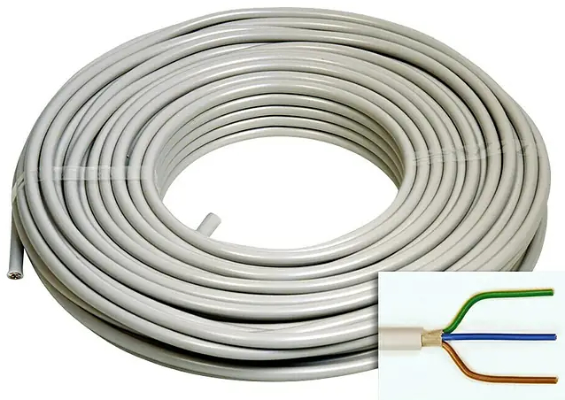 German Opláštěný kabel NYM-J 3x1,5 mm² / 50 m / měď/ plast / šedá Varianta: ivi1