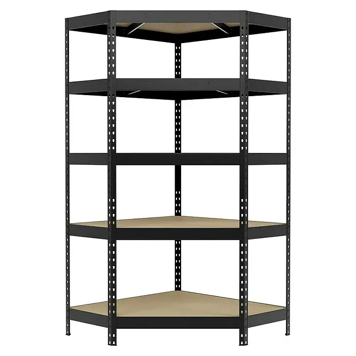 Vysokozátěžový rohový regál Regalux / 180 x 90 x 40 cm / nosnost 210 kg/police / šedá Varianta: ivi1