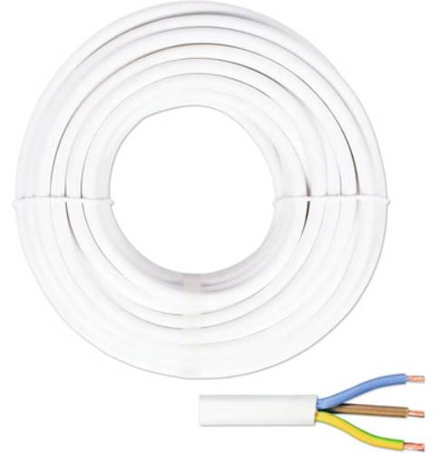 Cableteam Silový kabel H05VV-F 3G1,5 mm² / 20 m / bílá Varianta: ivi1