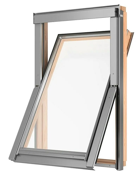 Střešní okno Solid Elements Basic / 55 × 78 cm / dvojsklo / borovice / šedá Varianta: ivi2