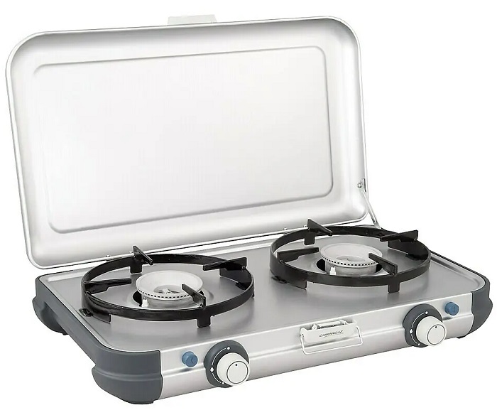Plynový vařič Campingaz Camping Kitchen 2 CV / 35 x 49 x 10 cm / 2 hořáky / stříbrná Varianta: ivi1