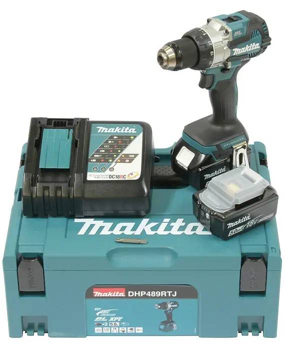 Aku příklepová vrtačka Makita DHP489RTJ / 18 V / 2x akumulátor / rychlonabíječka / modrá / černá Varianta: ivi1