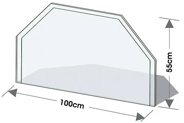 Podkladové sklo před kamna Lienbacher / 100 x 55 cm / šestiúhelník / transparentní Varianta: ivi1