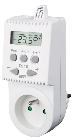 Spínací zásuvka s termostatem Elektrobock TS10 / 16 A / IP20 / bílá Varianta: ivi1