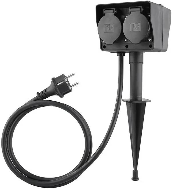 Zahradní zásuvka Voltomat / 4násobná / 5 m / 16 A / černá Varianta: ivi1