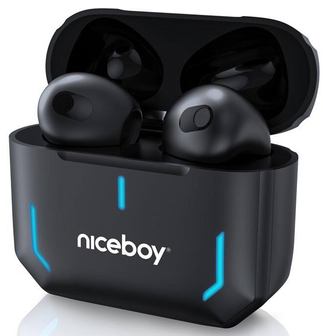 Bezdrátová sluchátka Niceboy HIVE SpacePods / 25 hod. / IPX5 / černá Varianta: ivi1