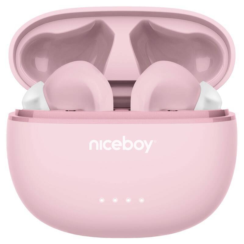 Bezdrátová sluchátka Niceboy HIVE Pins ANC 3 / 20-20000 Hz / Bluetooth 5.3 / 32 ohm / růžová Varianta: ivi1