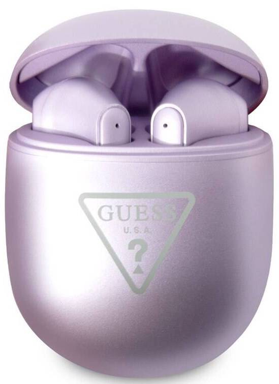 Bezdrátová sluchátka Guess True Wireless Triangle Logo BT5.2 4H Stereo / 20 - 20000 Hz / 32 ohm / 30 hod. / fialová Varianta: ivi1