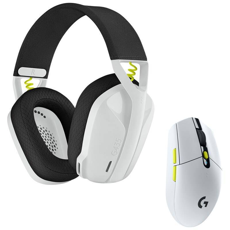 Set bezdrátových sluchátek a myši Logitech Wireless Gaming Combo G435 + G305 / 20 Hz až 20 kHz / 12 000 DPI / bílá Varianta: ivi1