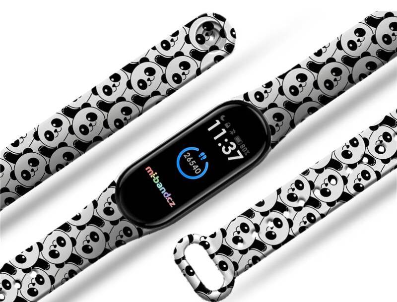 Mi-Band Řemínek na chytré hodinky Xiaomi Mi Band 5/6 / panda / silikon / bílá/černá Varianta: ivi1