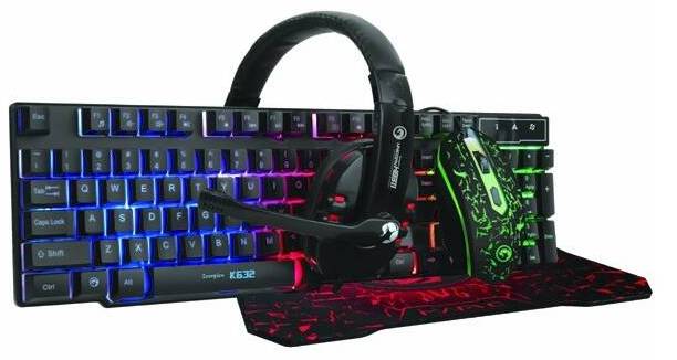 Klávesnice s myší Marvo CM370 + headset a podložka pod myš / CZ/SK / černá Varianta: ivi1