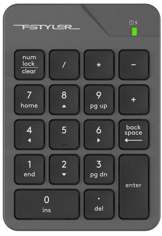 Numerická klávesnice A4Tech FSTYLER / USB-C / 2,4 GHz / dosah až 15 m / šedá/černá Varianta: ivi1