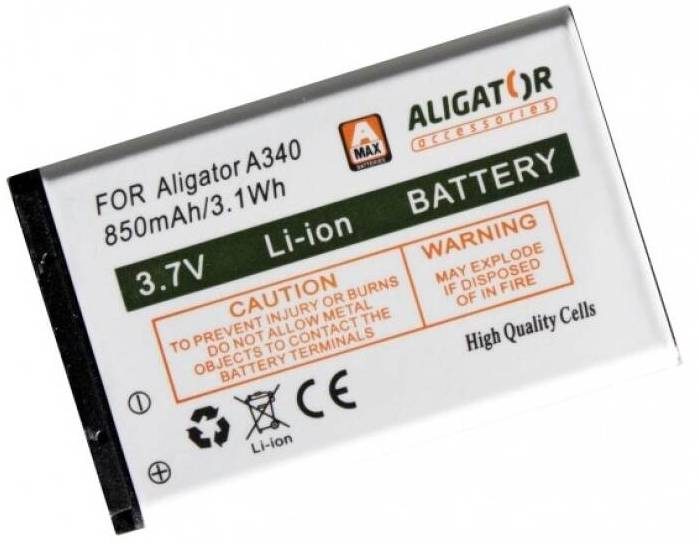 Baterie pro mobilní telefony Aligator A3400BAL /  850 mAh / Li-Ion / bílá Varianta: ivi1