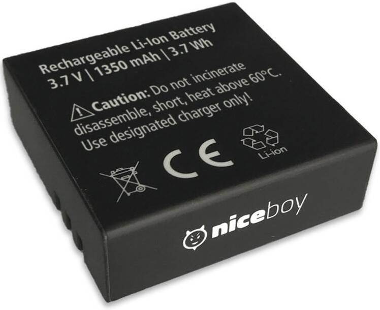 Baterie Niceboy pro akční kamery VEGA X PRO / 1350 mAh /  Li-Ion / černá Varianta: ivi3