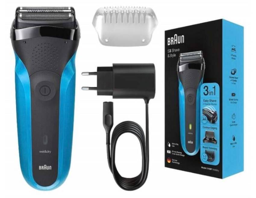 Holicí strojek Braun Series 3 310BT / 1-7 mm / 230 V / černá/modrá Varianta: ivi1