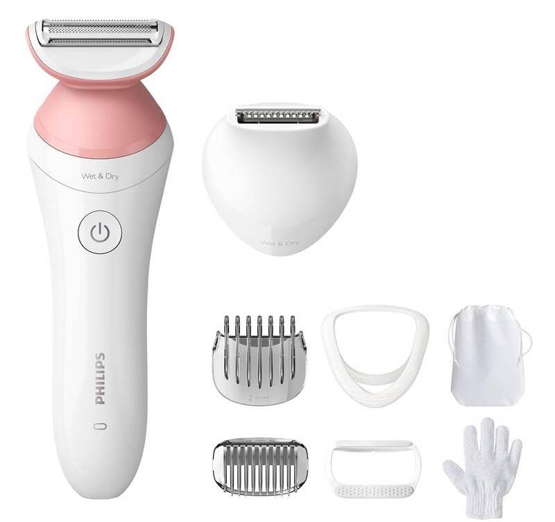 Holicí strojek Philips Series 6000 BRL146/00 Wet & Dry / planžetový / aku (Ni-Mh) / bílá/růžová Varianta: ivi1