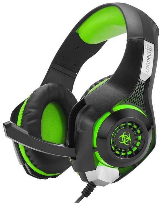 Headset Connect IT Biohazard CHP-4510 / 105 dB / černá/zelená Varianta: ivi1