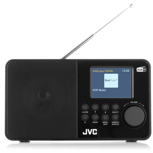 Radiopřijímač s DAB+ JVC RA-E611B-DAB / 2 W / 2,8″ LCD / černá Varianta: ivi1