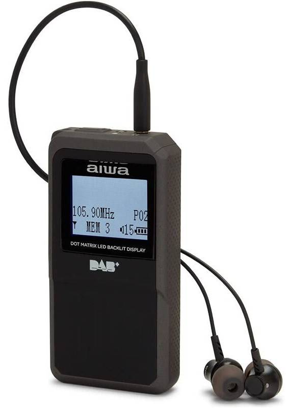Radiopřijímač s DAB+ AIWA RD-20DAB / LCD displej / DAB+/FM / 350 mAh / černá Varianta: ivi1