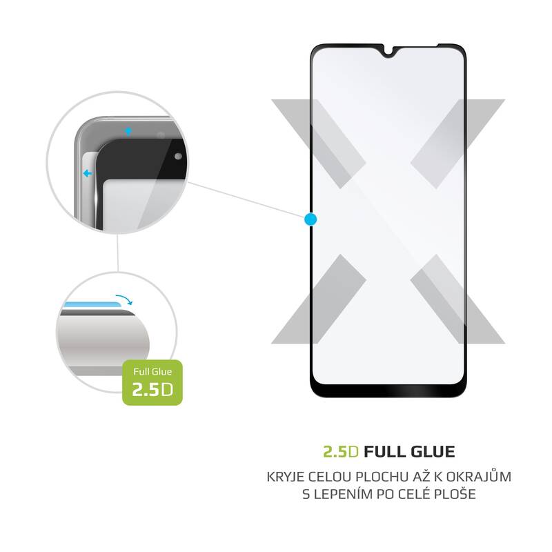 Tvrzené sklo FIXED Full-Cover na mobil Samsung Galaxy A12 / 0,33 mm / černá/transparentní Varianta: ivi1