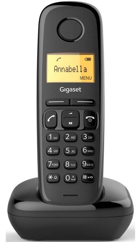 Domácí telefon Gigaset A170 / bezdrátový / podsvícený třířádkový displej / 50 kontaktů / černá Varianta: ivi1