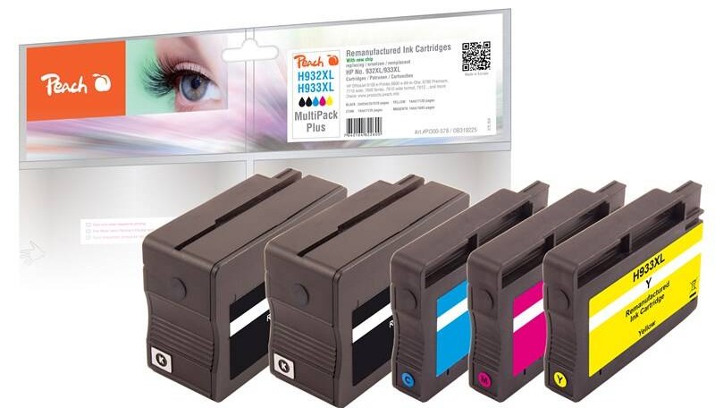 Inkoustová náplň Peach HP 932XL/933XL MultiPack Plus /  2× 42 a 3× 14 ml / CMYK Varianta: ivi1