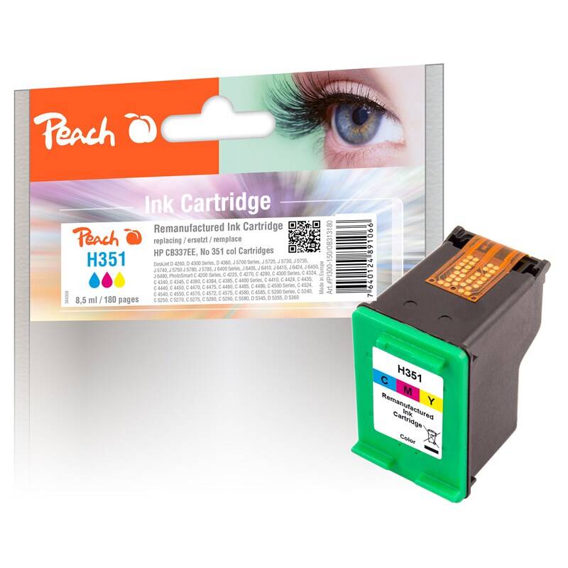 Inkoustová náplň Peach HP 351 / 180 stran / CMY Varianta: ivi1
