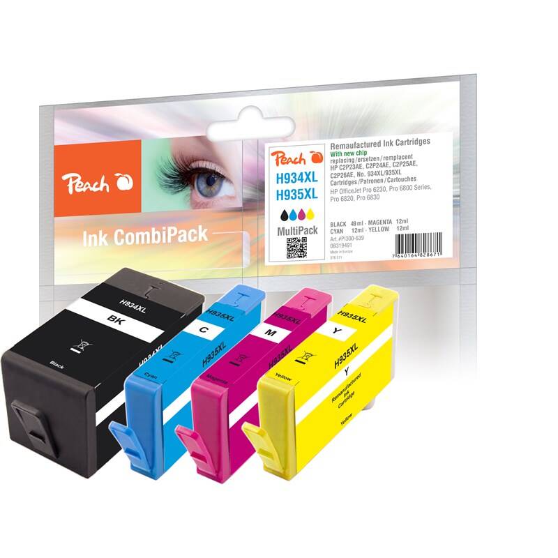 Inkoustová náplň Peach HP 934XL/935XL MultiPack / 1× 49 + 3× 12 ml / CMYK Varianta: ivi1