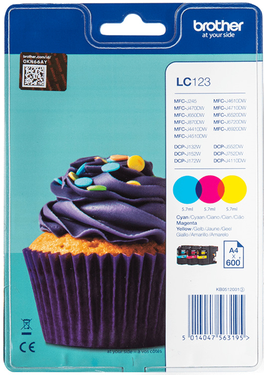 Inkoustová náplň Brother LC-123RBWBP / 3x600 stran / CMY Varianta: ivi1
