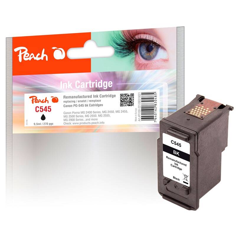 Inkoustová náplň Peach Canon PG-545 / 180 stran / černá Varianta: ivi1