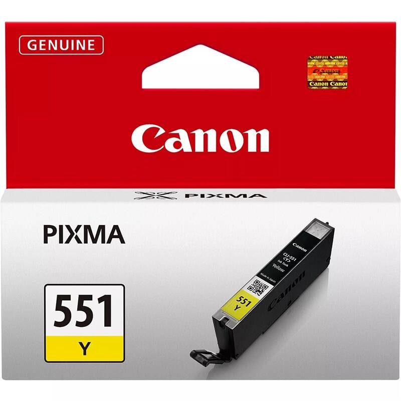 Inkoustová náplň Canon CLI-551 Y / 330 stran / žlutá Varianta: ivi1