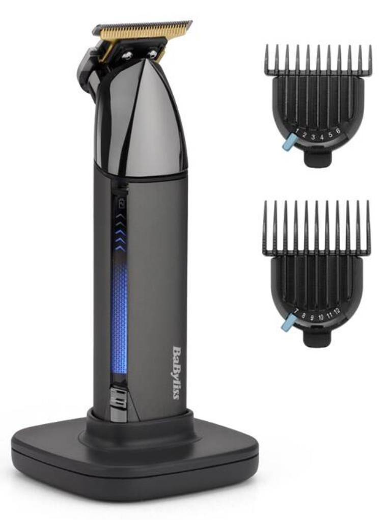 Zastřihovač vousů BaByliss T991E / 1-12 mm / titanové čepele / aku (Li-Ion) / šedá Varianta: ivi1