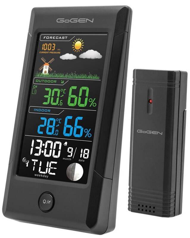 Meteorologická stanice GoGEN ME 1296 / LCD displej / bezdrátové čidlo / černá Varianta: ivi1