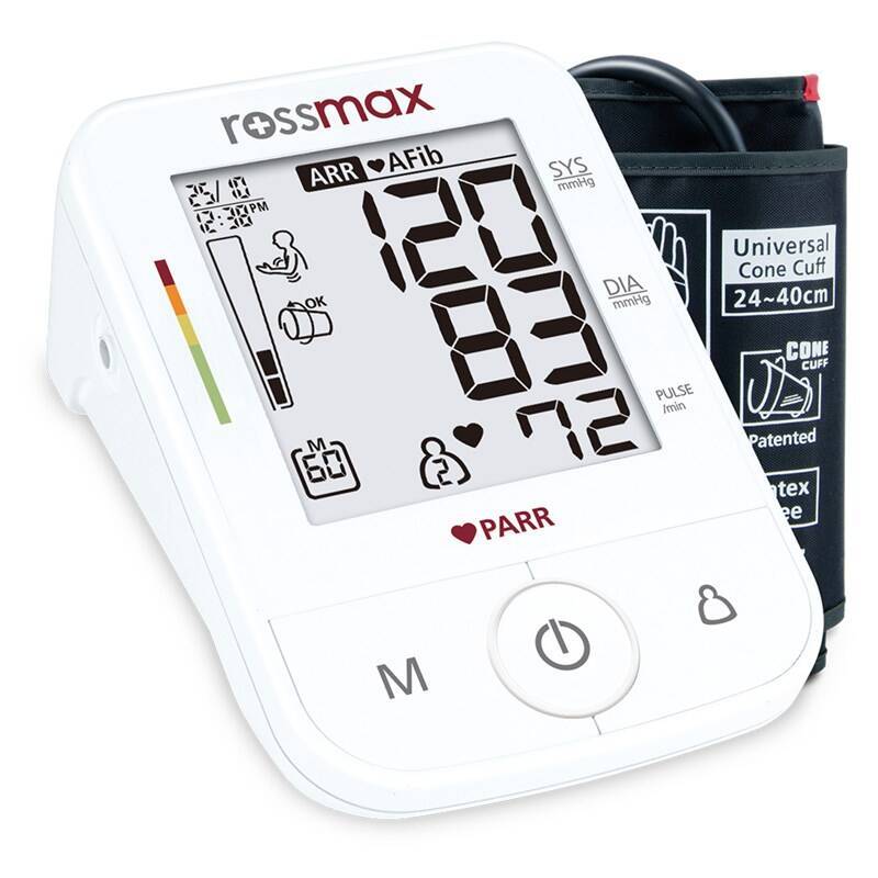 Tlakoměr na paži Rossmax X5 / 24-40 cm / displej / 30–260 mmHg/40–199 tepů/min. / bílá Varianta: ivi1