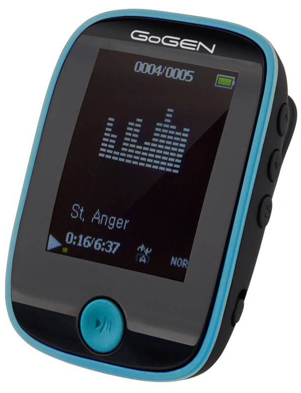 MP3 přehrávač GoGEN MXM 421 GB8 BT / 1,8" (4,6 cm) LCD displej / 8 GB / Bluetooth 2.1 / černá/modrá Varianta: ivi1