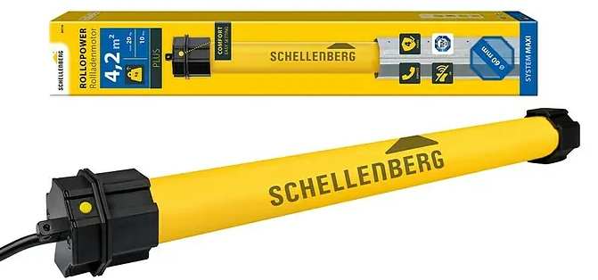 Trubkový motor pro rolety Schellenberg Maxi Plus 10 / 10 Nm / 20 kg / Ø 60 mm / žlutá Varianta: ivi1